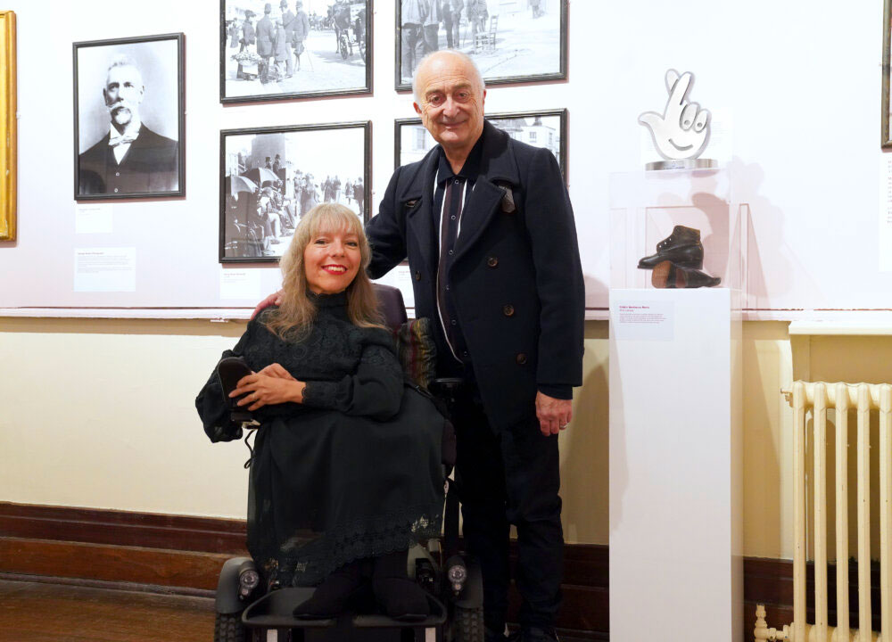 Esther Fox, Curating for Change Esther and Sir Tony Robinson with the National Lottery Award