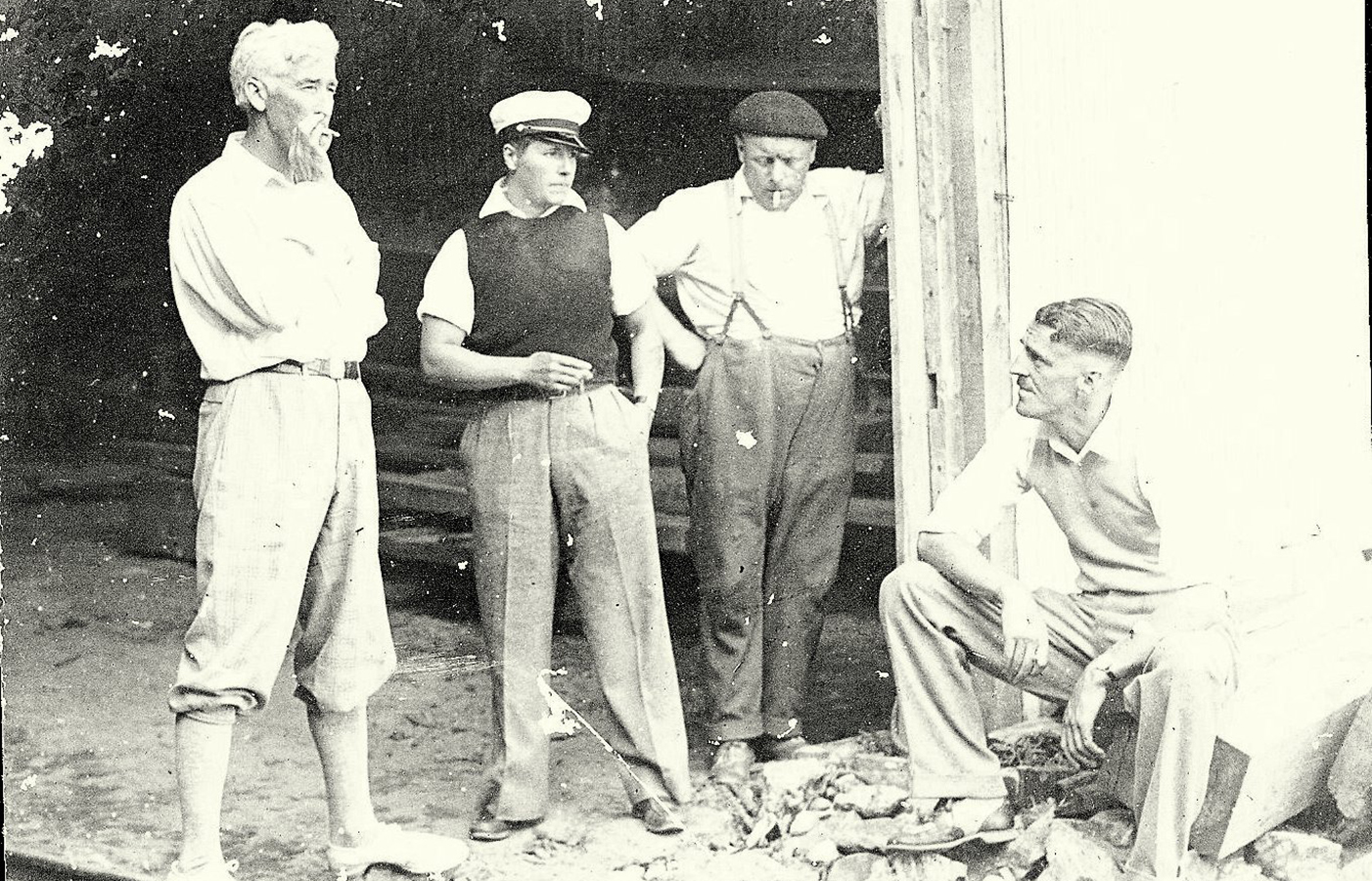 Four people in black and white