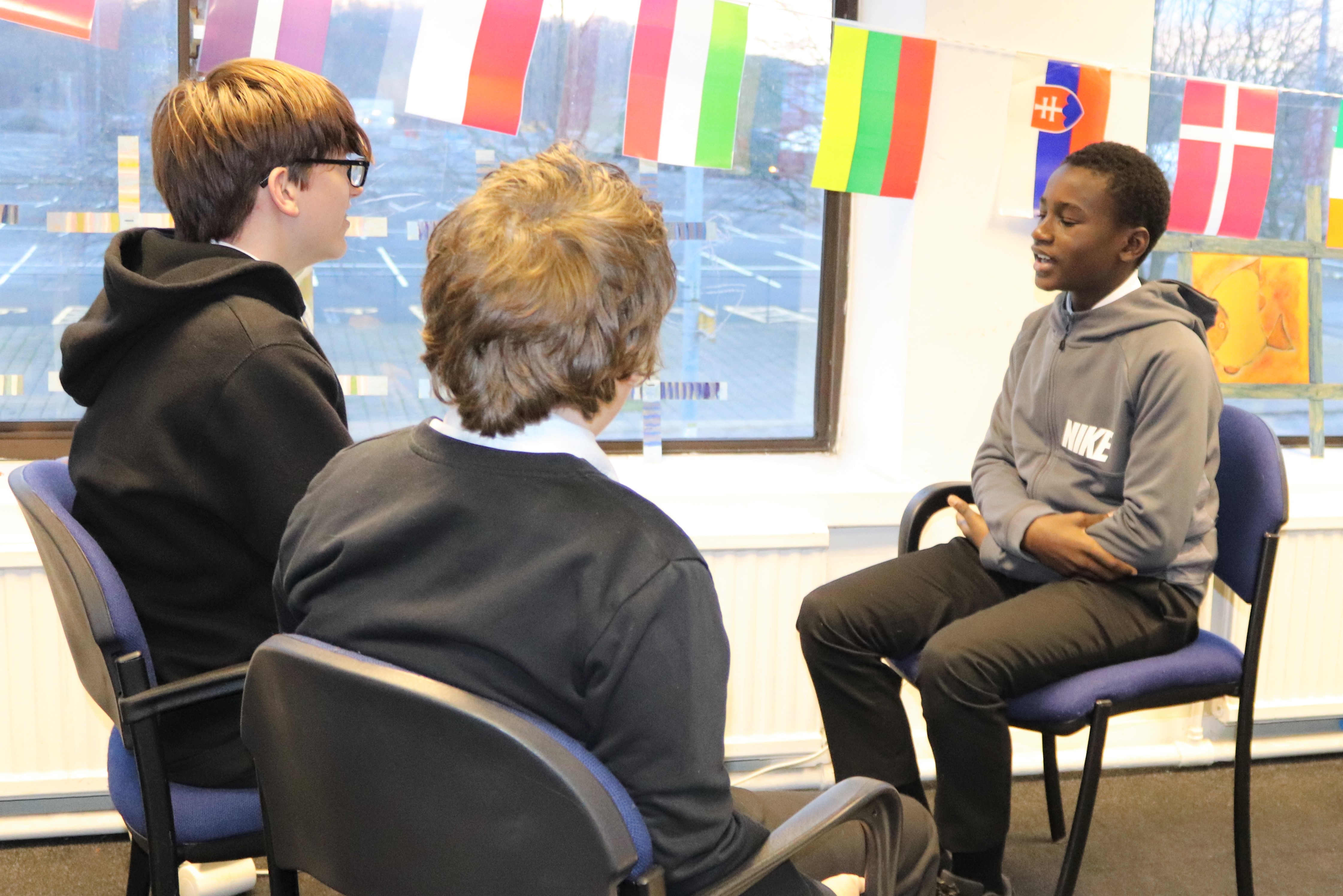Children recording interviews