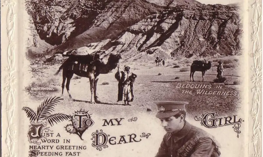 British views of an antique land: Imaging Egypt and Palestine in the First World War Greetings from Egypt postcard from the First World War