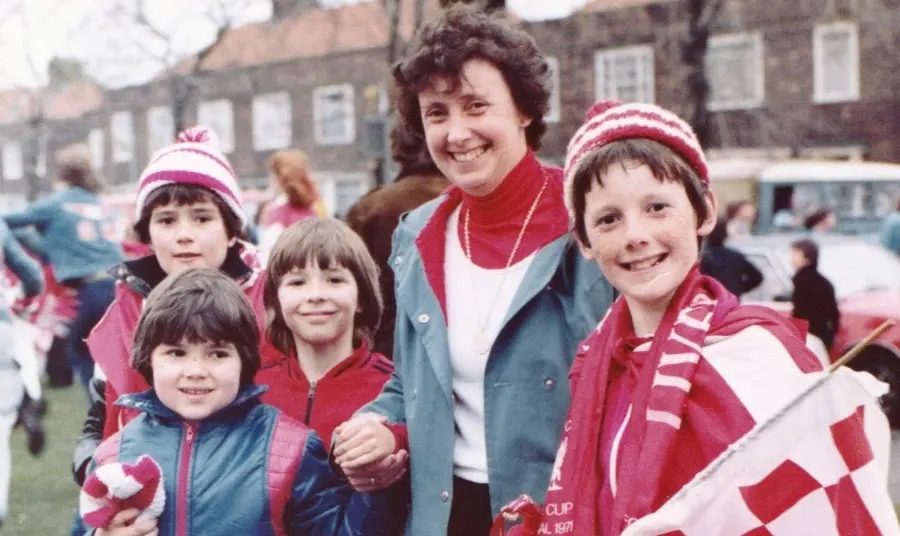 Liverpool fans attending the 1978 Bruges European Cup Final. Credit: Adrien Killen