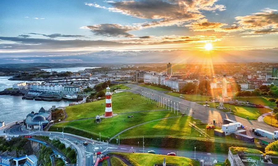 Sunrise over Plymouth