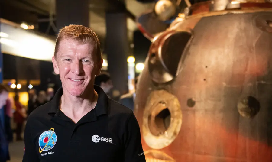 25 years: Astronaut Tim Peake celebrates National Lottery funding for world of science Time Peake next to the rocket that took him to space