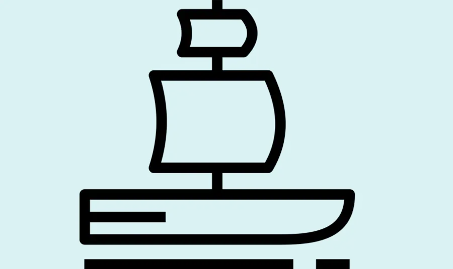 Line drawing of a boat