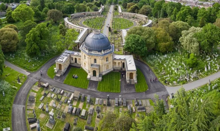 Brompton Cemetery aerial view
