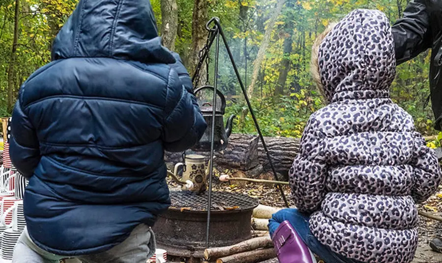 Children toasting marshmallows at a woodland storytelling festival