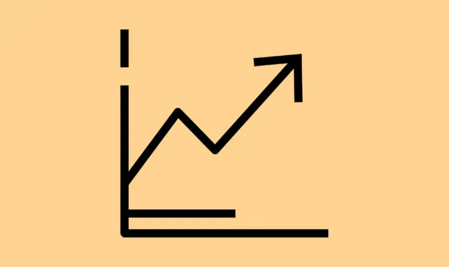 A black icon showing a graph line going up