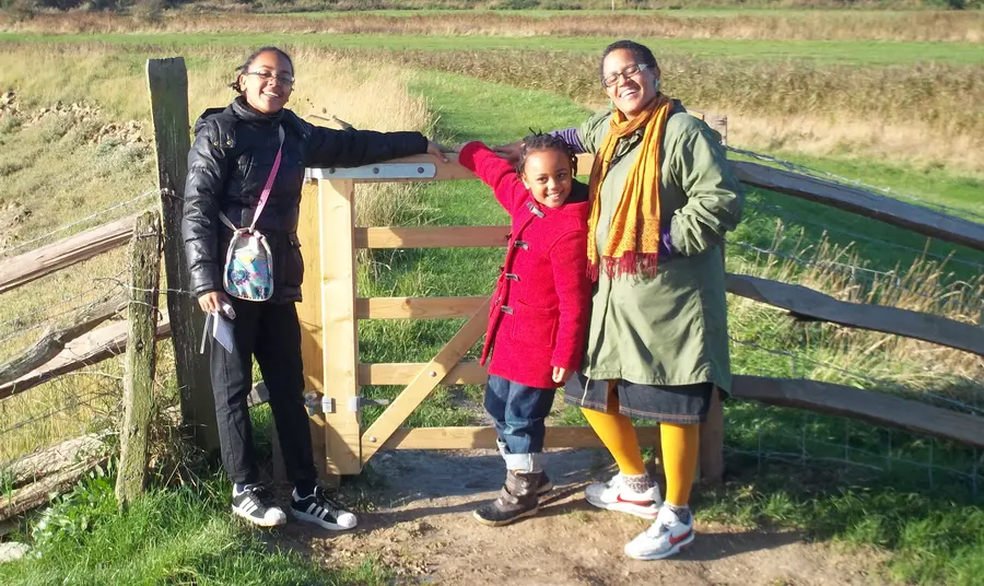 A family out in the South Downs