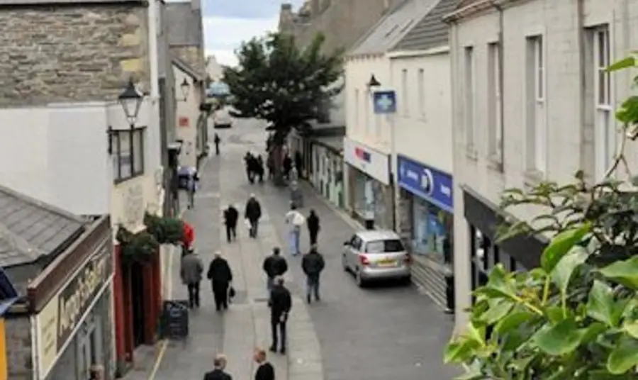 Kirkwall High Street in Orkney Kirkwall High Street in Orkney