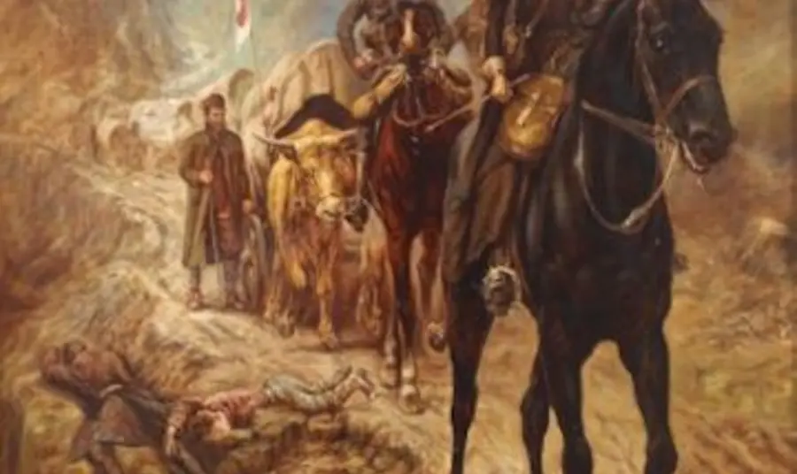 A painted image of Mabel Stobart A painted image of Mabel Stobart
