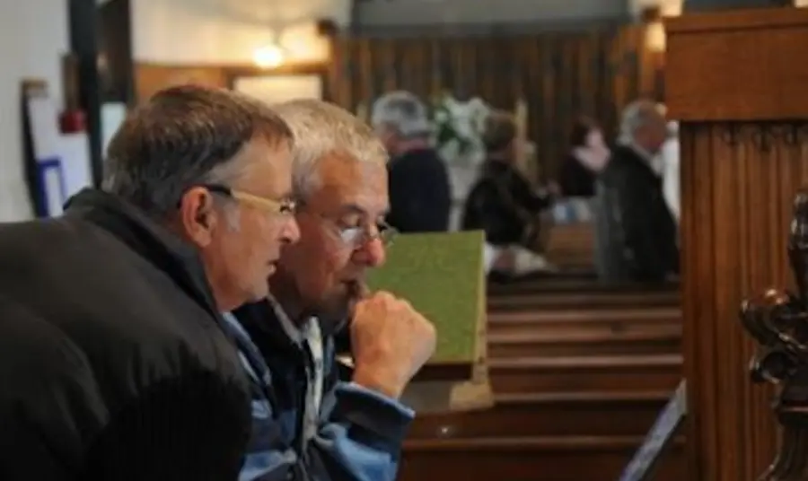 Work commencing on restoring a church. Work commencing on restoring a church.