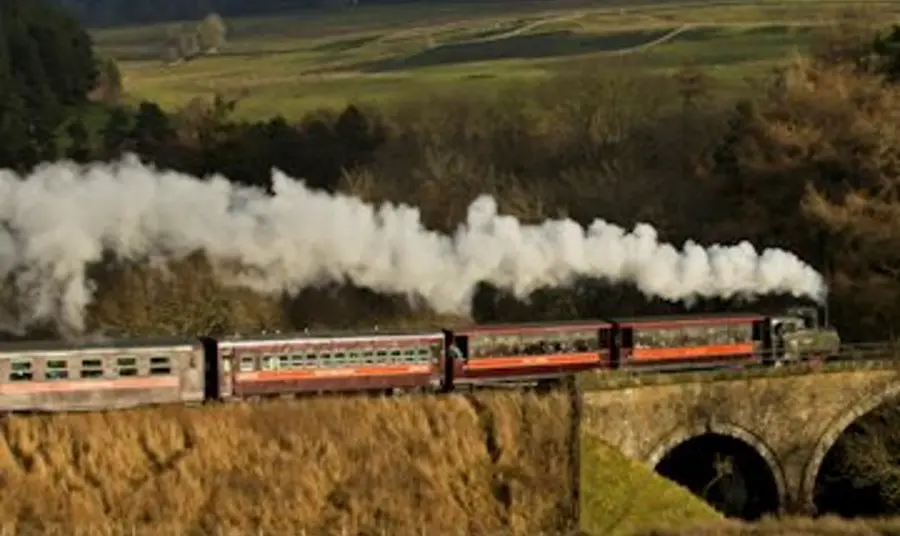 Historic steam train on the South Tynedale Railway Historic steam train on the South Tynedale Railway