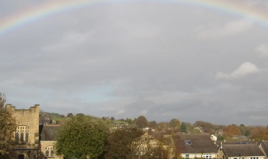 Rainbow over Churchfield, Denby Dale Rainbow over Churchfield, Denby Dale