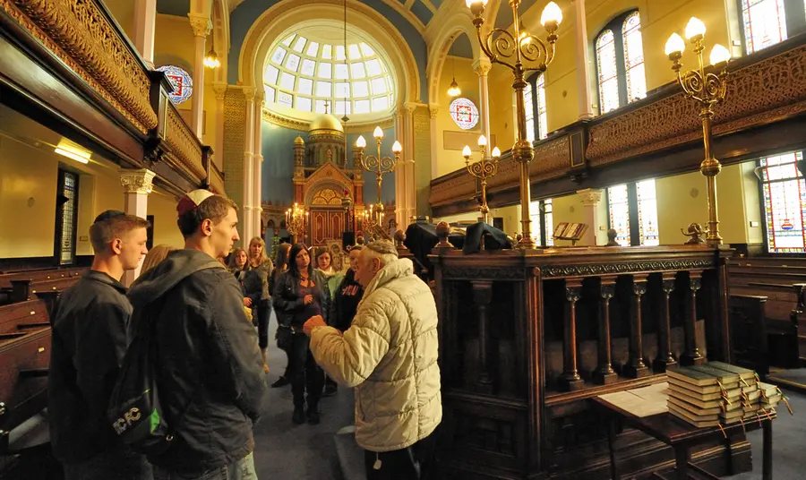 Garnethill Synagogue, Glasgow - restoration People being shown inside Garnethill Synagogue, Glasgow