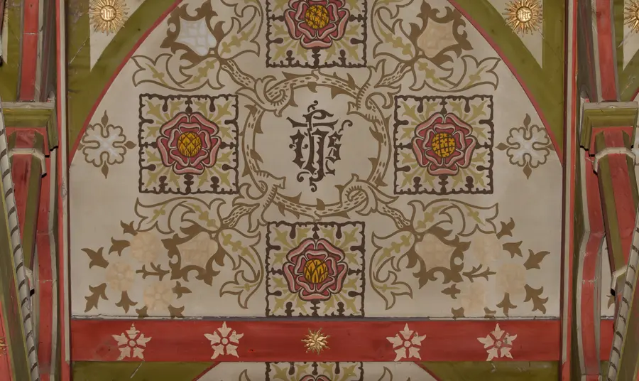 Part of the painted ceiling
