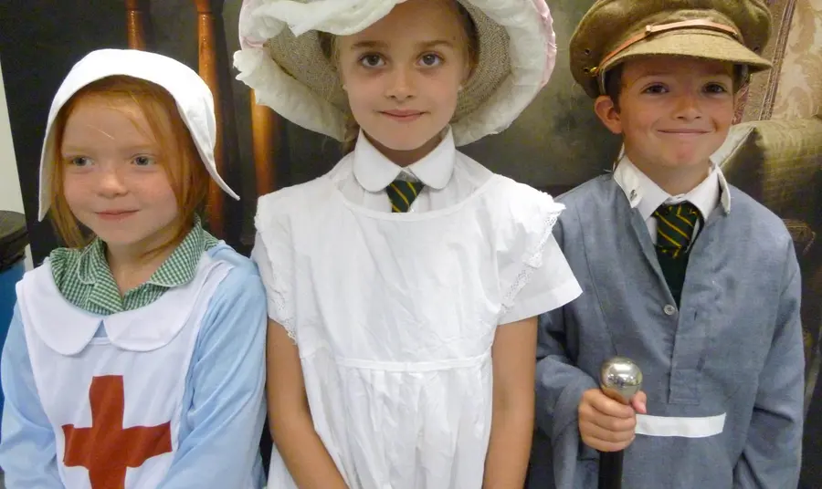 Somerset Remembers Children in First World War costumes at The Museum of Somerset