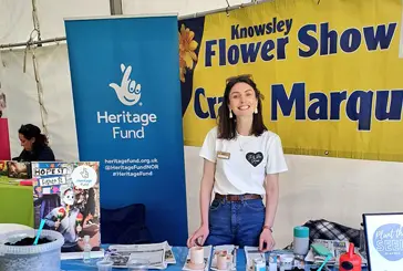 Shanna Lennon Engagement Manager Shanna Lennon standing at a stall in Knowsley