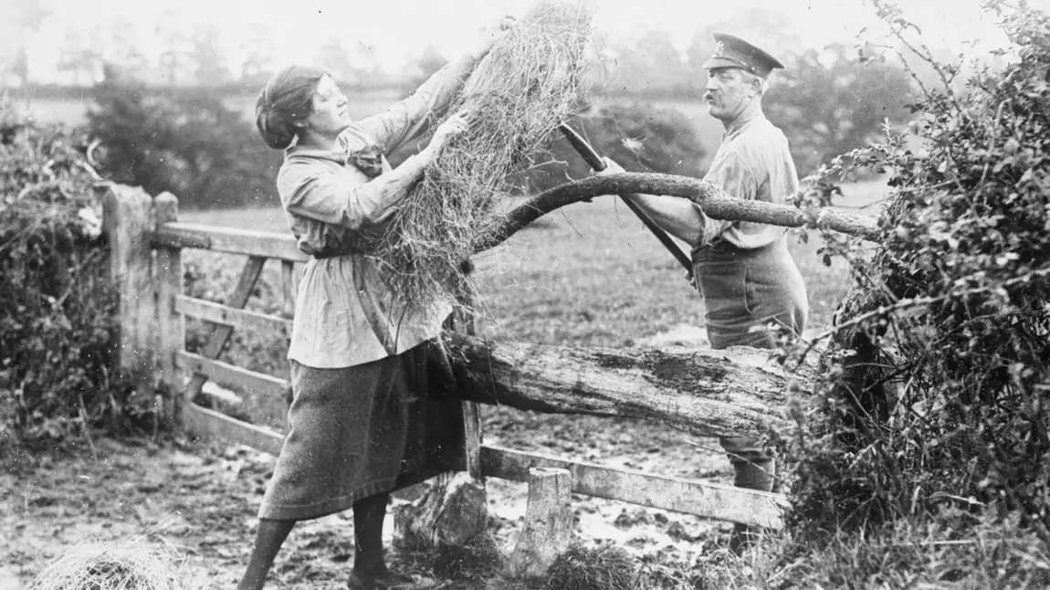 Education Minister launches new Wales at War platform Farmworkers during the First World War