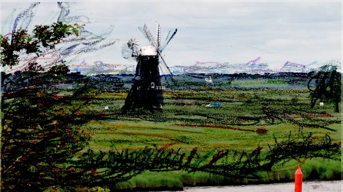 Supporting mental health through heritage Sketch over windmill