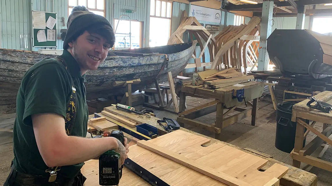 Blyth Tall Ship kept afloat thanks to National Lottery funding Person using drill