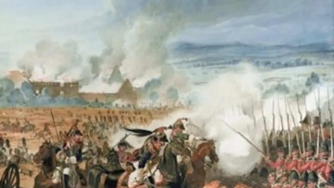Painting depicting Attack on the British Squares by French Calvary, Battle of Waterloo, 1815 by Denis Dighton Painting depicting Attack on the British Squares by French Calvary, Battle of Waterloo, 1815 by Denis Dighton