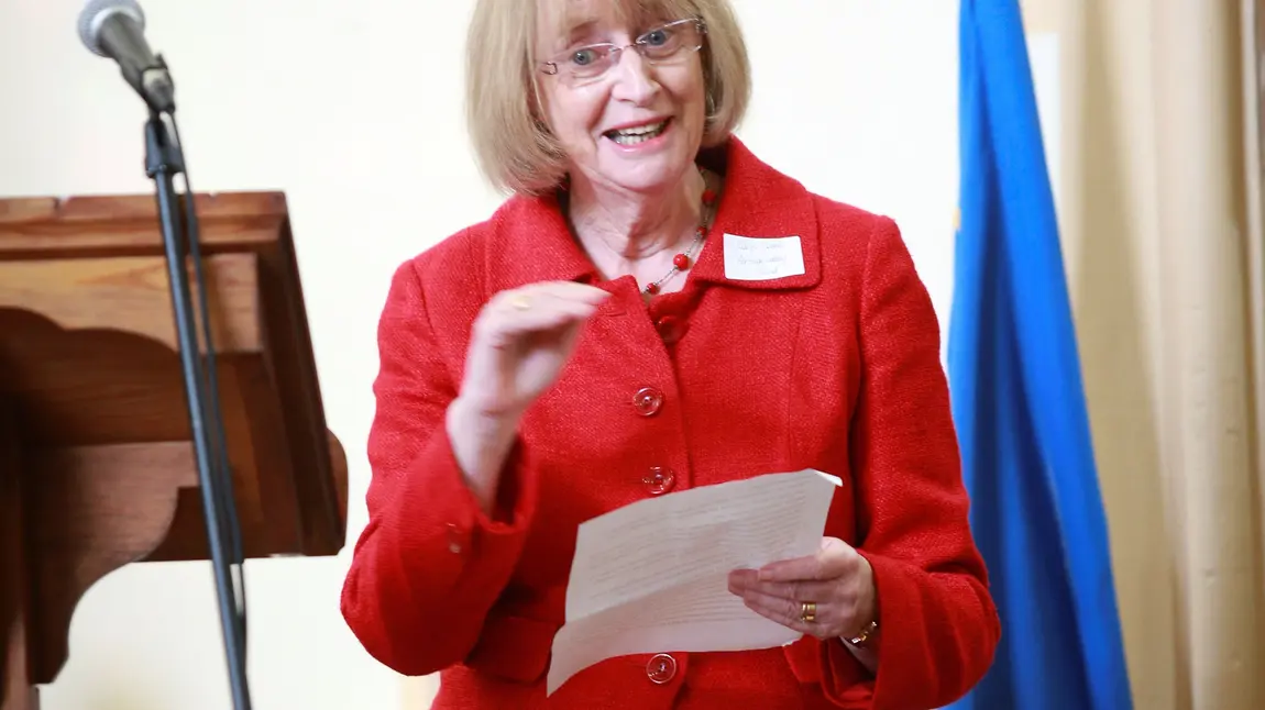 Carys Howell speaking at an event Carys Howell speaking at an event