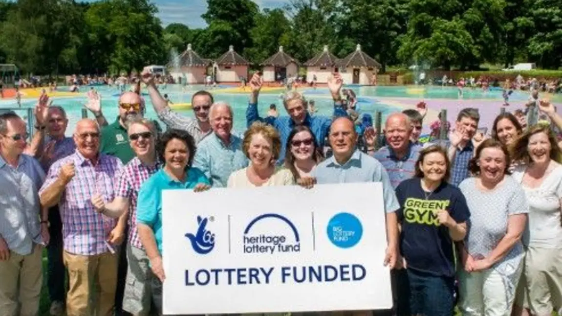 Celebrating the Cassiobury Park Lottery award People celebrating the Cassiobury Park Lottery award