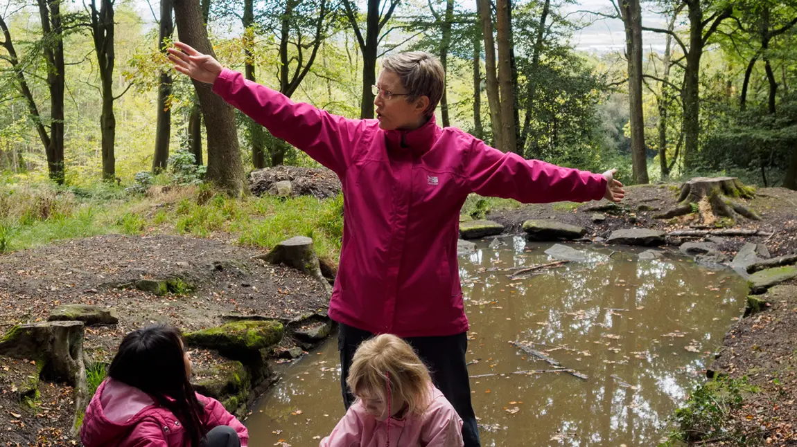 Pupils from St Thomas More Catholic Primary at Greno Woods in Sheffield Pupils from St Thomas More Catholic Primary at Greno Woods in Sheffield